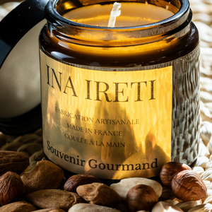 Bougie parfumée artisanale Souvenir Gourmand Ina Ireti — Cannelle Vanille Épices, cire de soja Paris